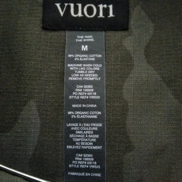 VUORI | Camo Oregano Green Ripstop Boxy Organic Cotton Button Up Front Jacket M - Picture 12 of 15